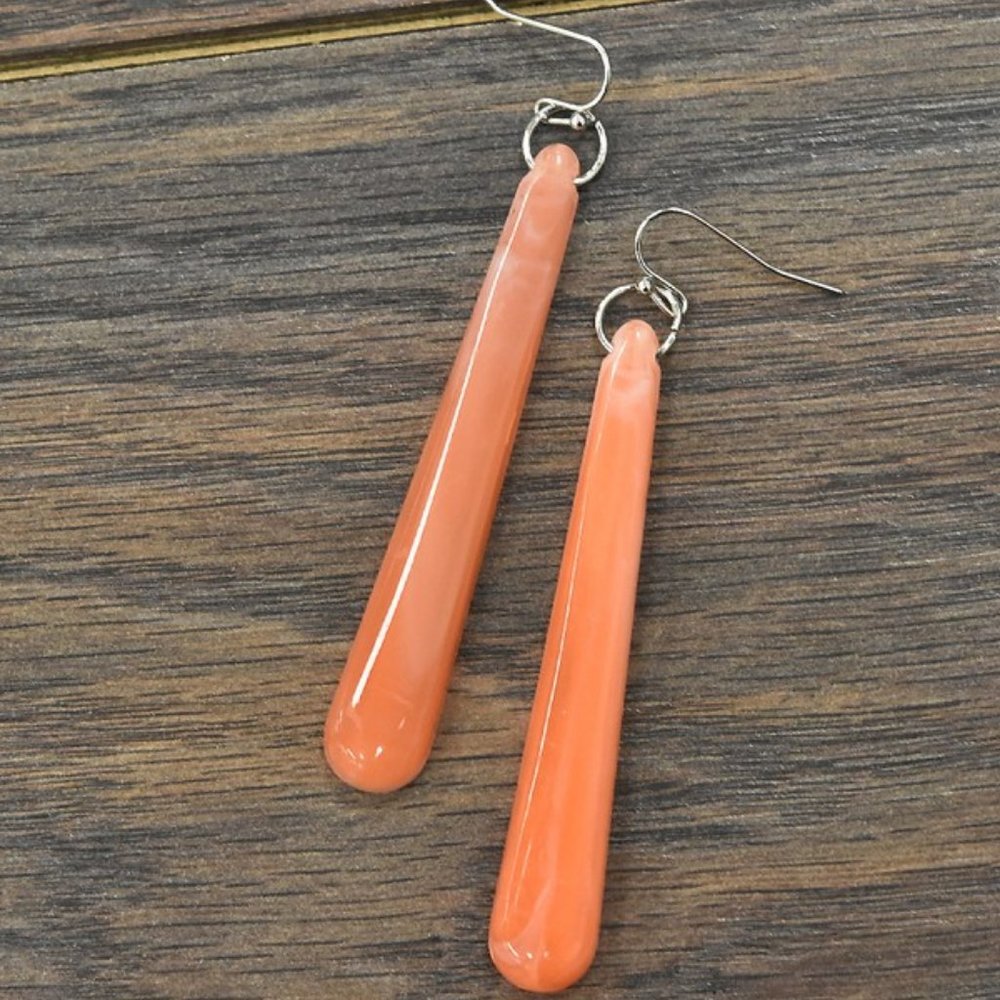 Dangle Drop Earrings Coral